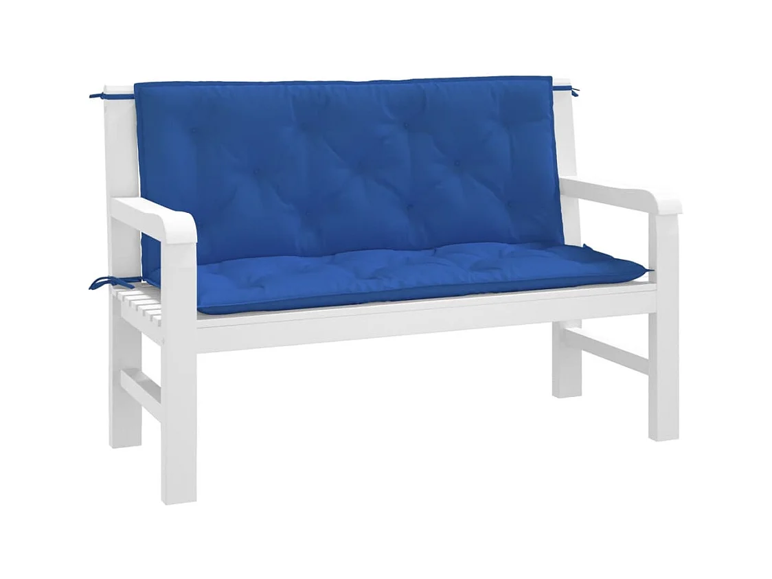 Tuinbankkussens 2 st 120x50x7 cm oxford stof blauw BE437793