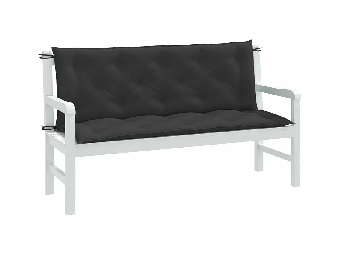 Coussins de banc de jardin lot de 2 anthracite mélangé tissu FR517515
