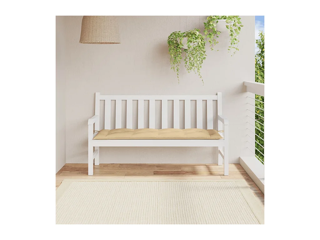 Coussin de banc de jardin beige mélangé 150x50x7 cm tissu FR546846