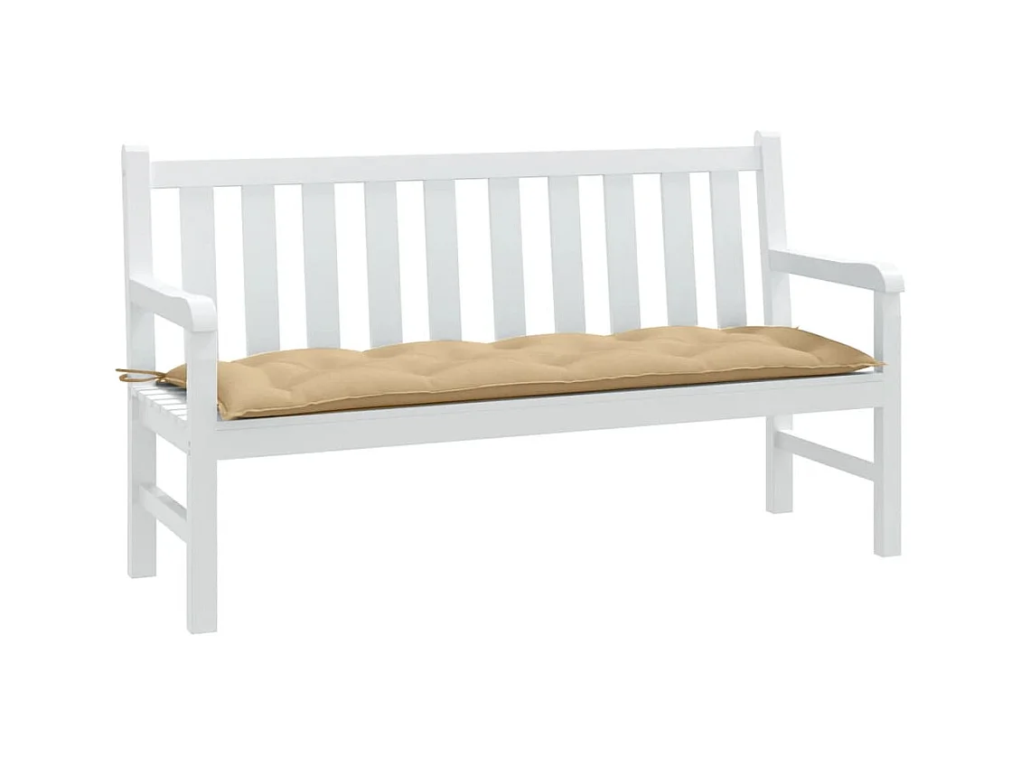 Tuinbankkussen 150x50x7 cm stof gemêleerd beige BE247405