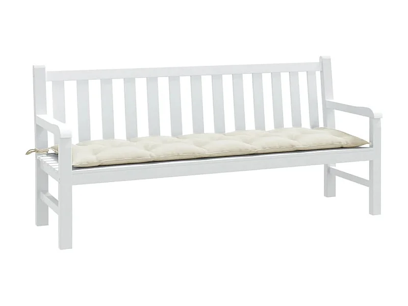 Almofadão p/ banco de jardim 180x50x7cm mesclado tecido creme PT192350