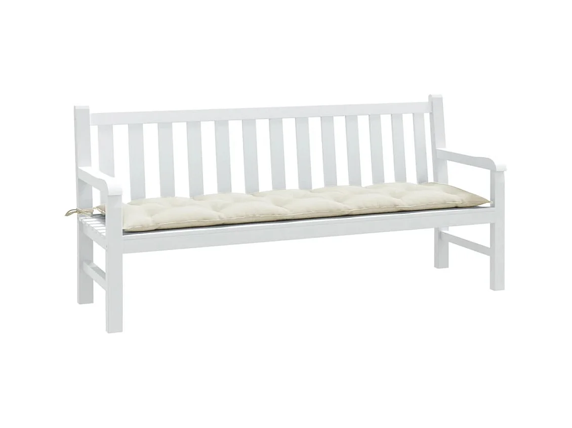 Coussin de banc de jardin crème mélangé 180x50x7 cm tissu FR218366