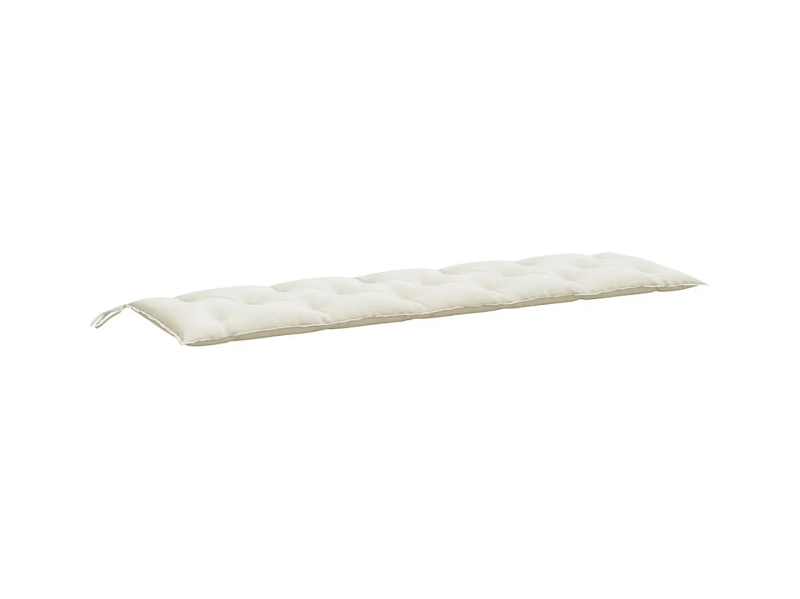 Coussin de banc de jardin crème mélangé 180x50x7 cm tissu FR218366