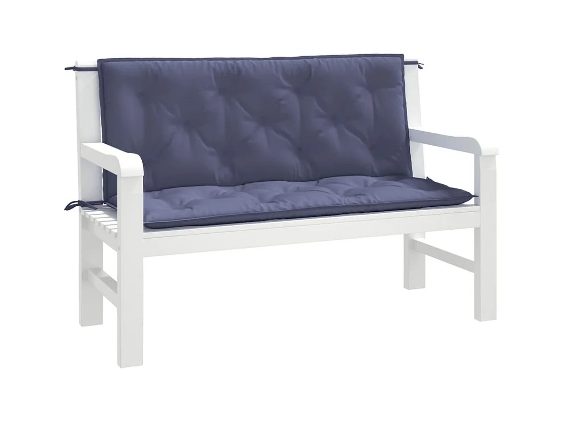 Coussins de banc de jardin lot de 2 bleu marine 120x50x7 cm FR430209