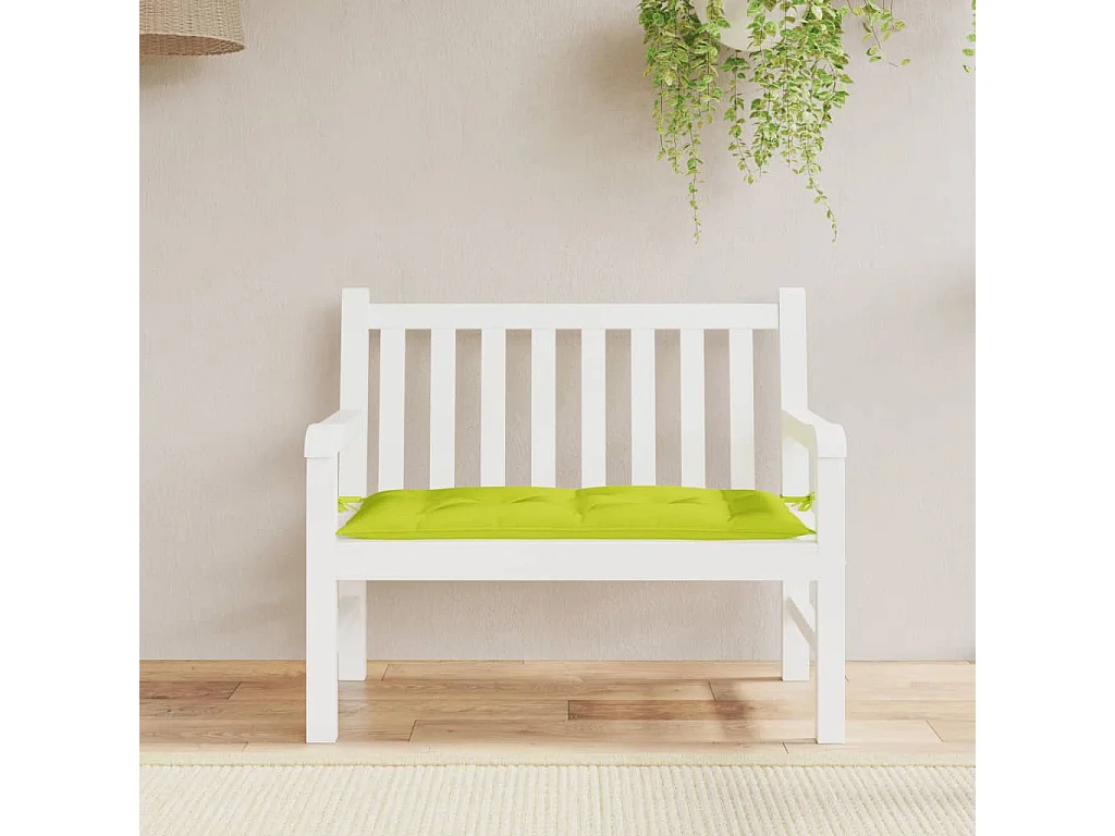 Coussin de banc de jardin vert brillant 110x50x7cm tissu oxford FR865816