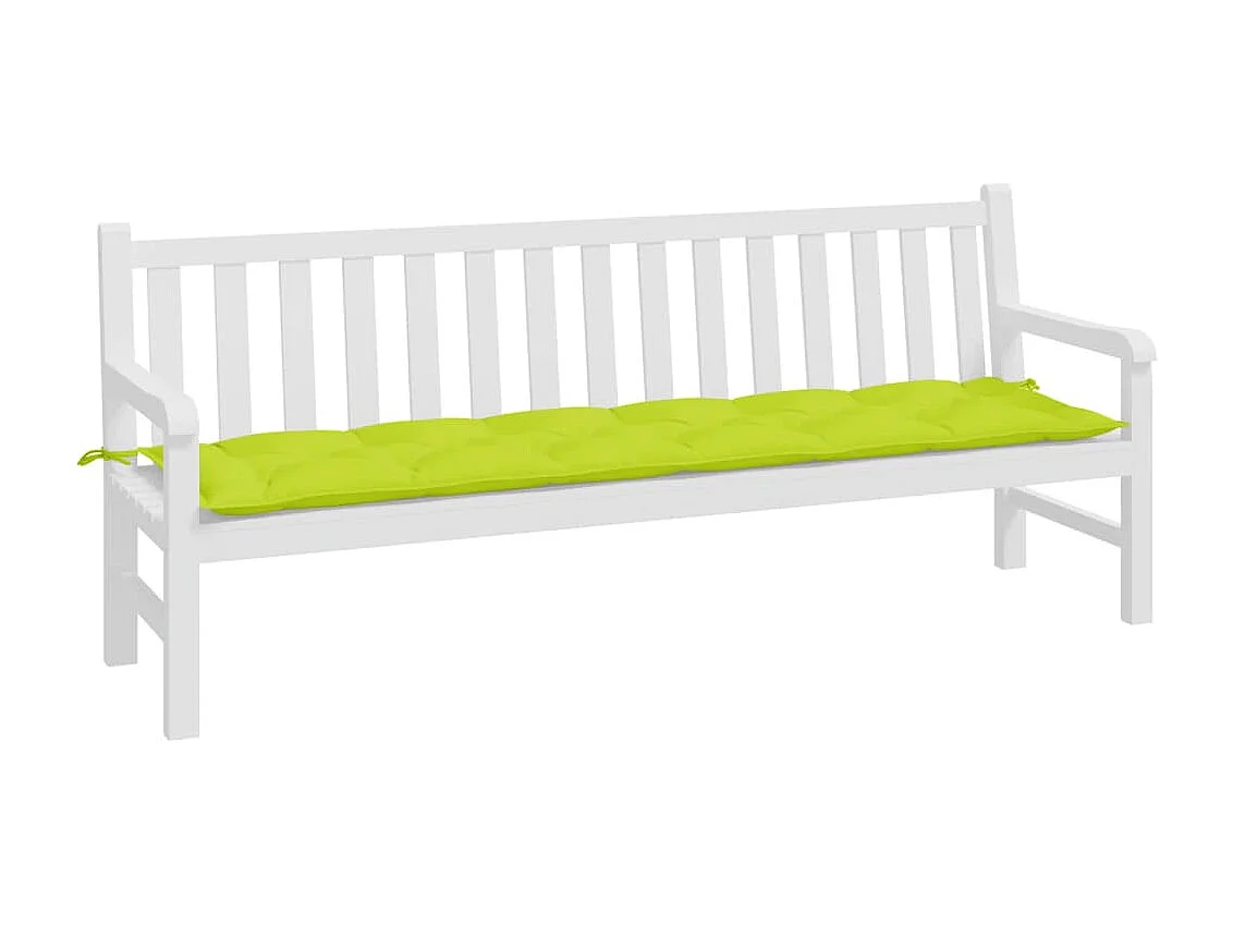 Coussin de banc de jardin vert brillant 200x50x7cm tissu oxford FR747101
