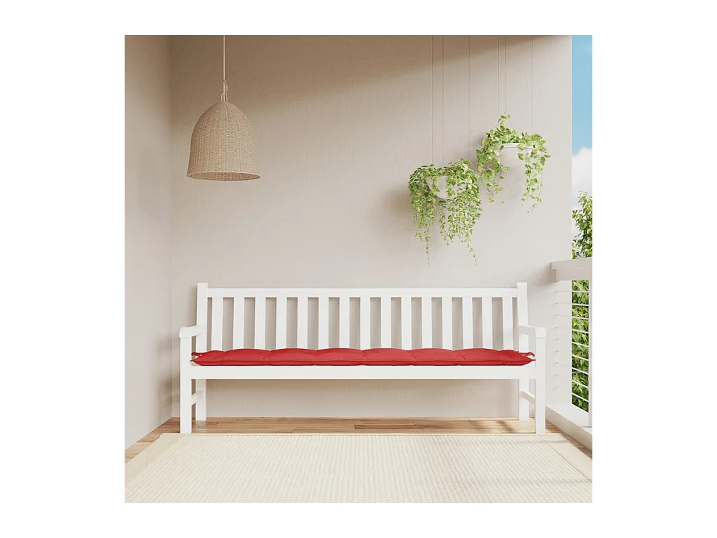 Coussin de banc de jardin rouge 200x50x7 cm tissu oxford FR682231