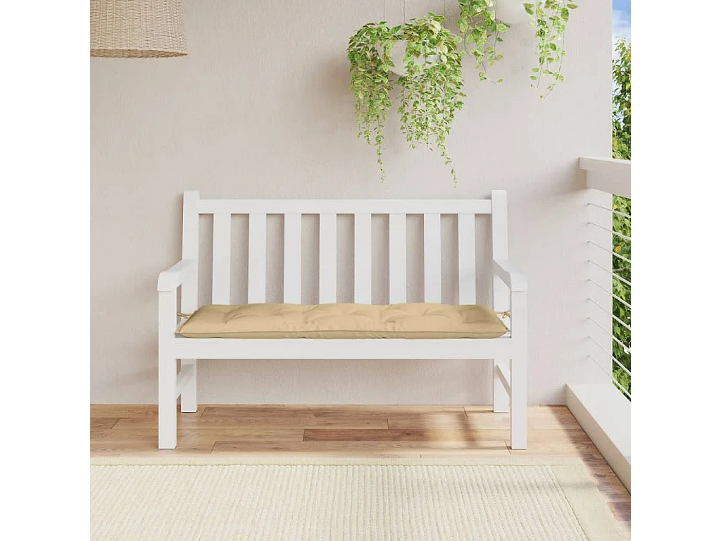 Coussin de banc de jardin beige mélangé 120x50x7 cm tissu FR141916