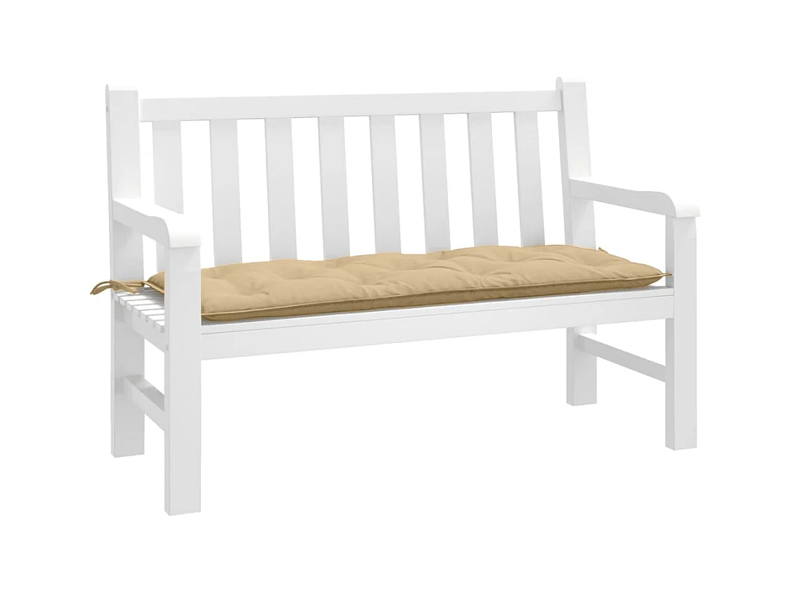 Tuinbankkussen 120x50x7 cm stof gemêleerd beige BE605831