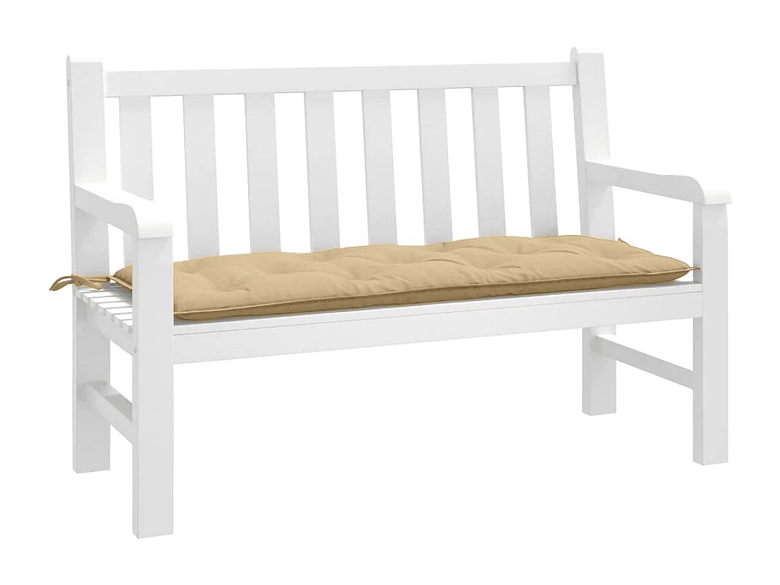 Coussin de banc de jardin beige mélangé 120x50x7 cm tissu FR141916