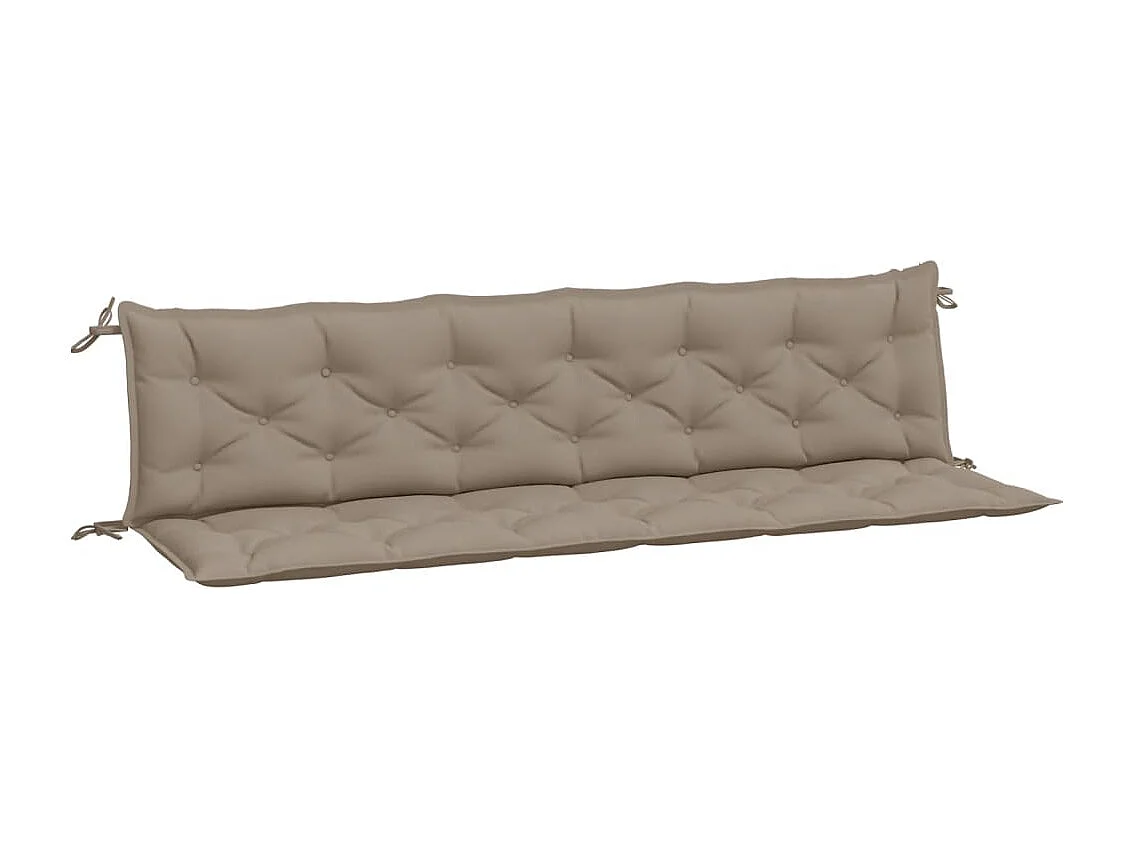 Coussins de banc jardin lot de 2 taupe 200x50x7 cm tissu Oxford FR106067