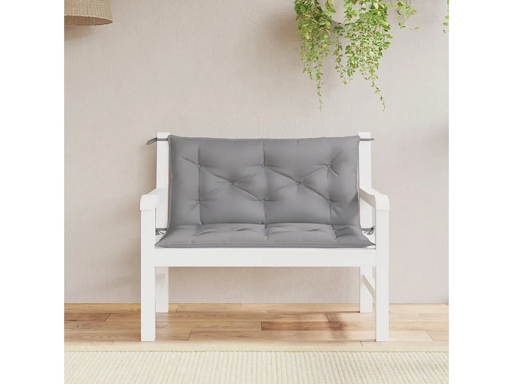 Coussins de banc jardin lot de 2 gris 100x50x7 cm tissu Oxford FR647348