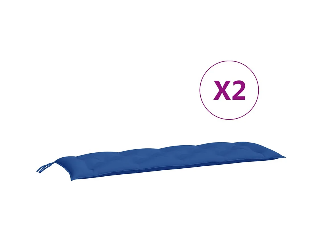 Coussins de banc jardin lot de 2 bleu 150x50x7 cm tissu Oxford FR296240