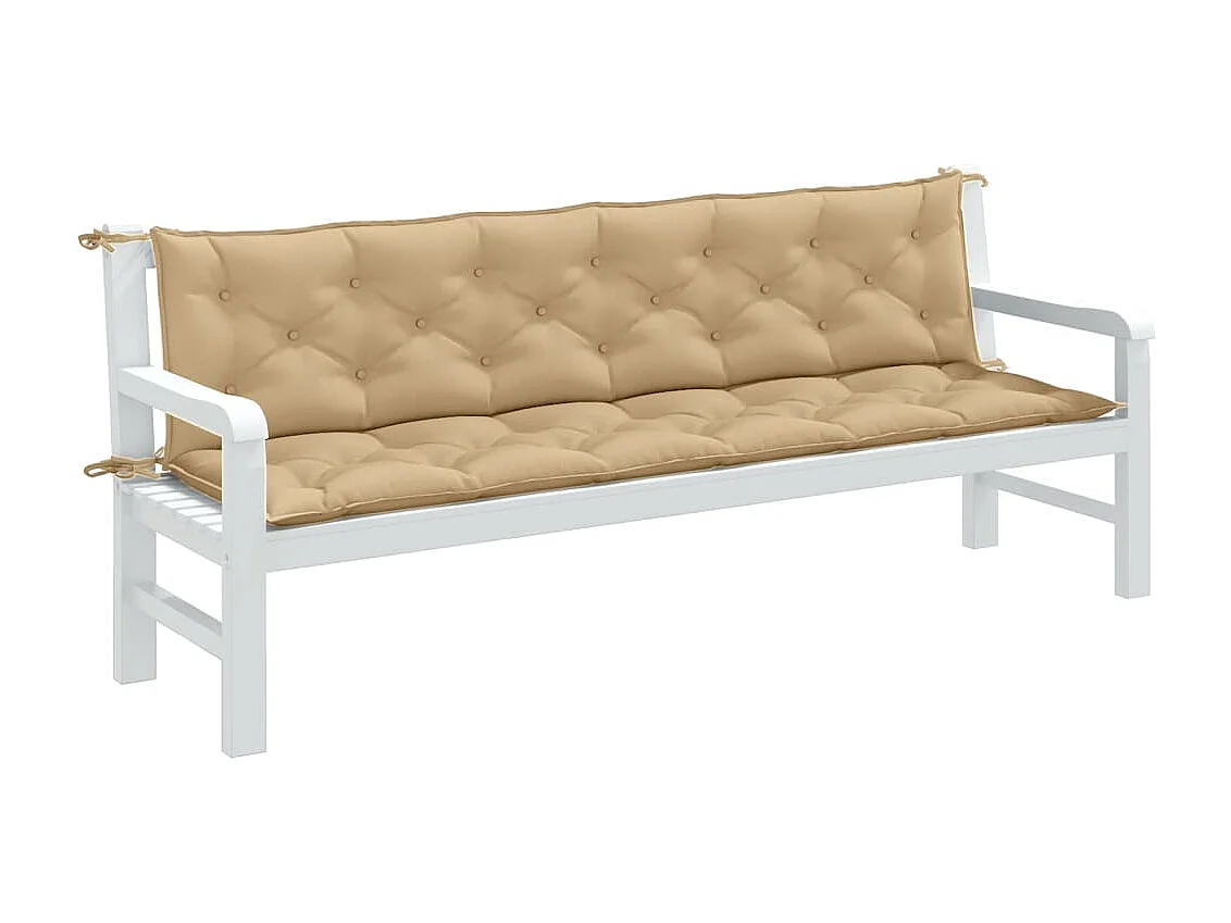 Almofadões banco jardim 2pcs 200x50x7cm mesclado tecido bege PT557124