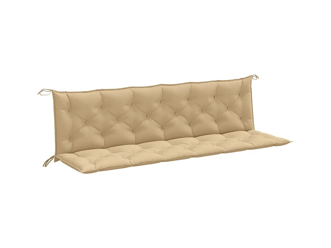 Tuinbankkussens 2 st 200x50x7 cm stof gemêleerd beige BE518249