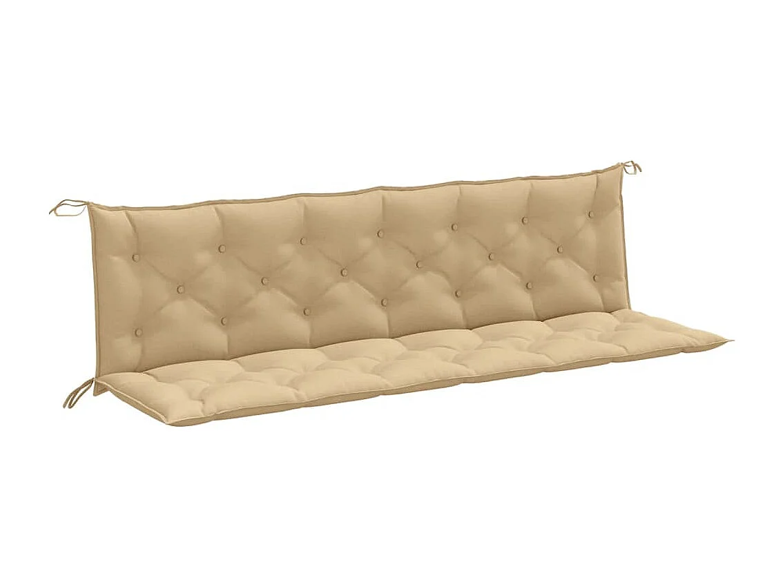 Tuinbankkussens 2 st 200x50x7 cm stof gemêleerd beige BE518249