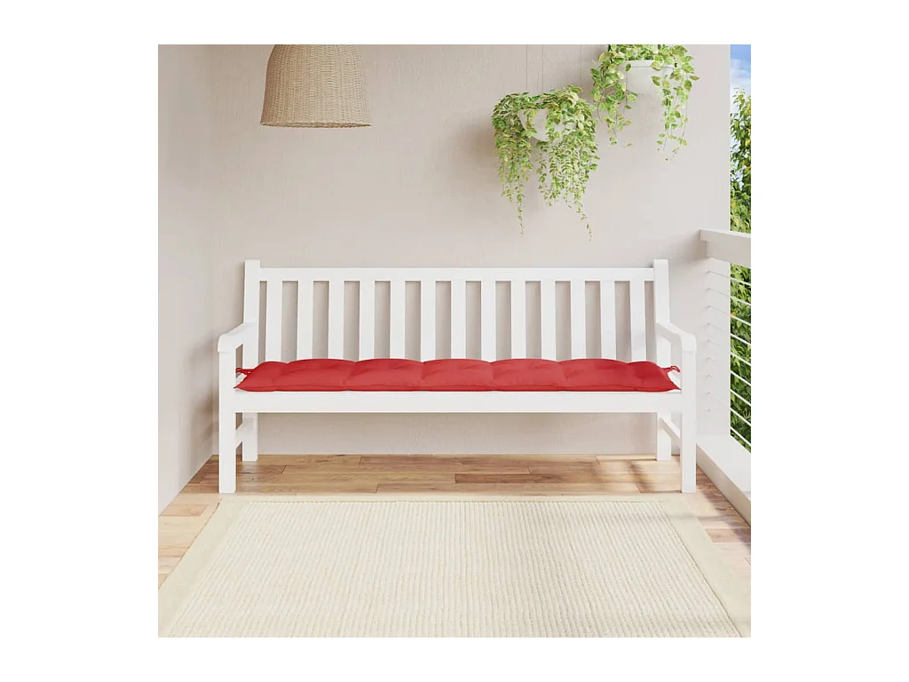 Coussin de banc de jardin rouge 180x50x7 cm tissu oxford FR225402