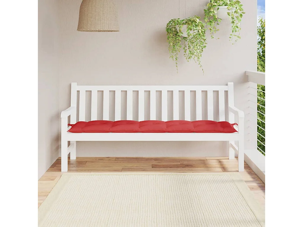 Coussin de banc de jardin rouge 180x50x7 cm tissu oxford FR225402
