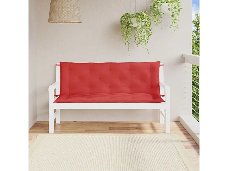 Coussins de banc jardin lot de 2 rouge 150x50x7 cm tissu Oxford FR460490
