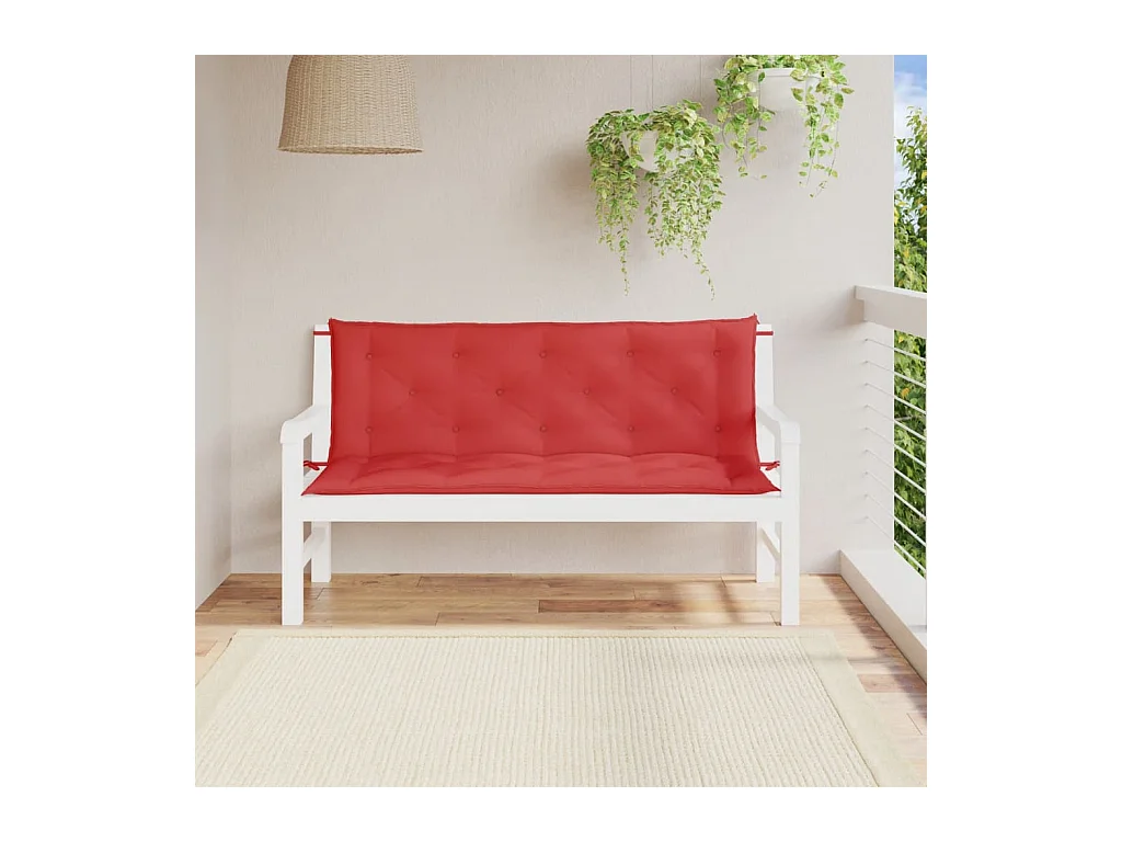 Coussins de banc jardin lot de 2 rouge 150x50x7 cm tissu Oxford FR460490