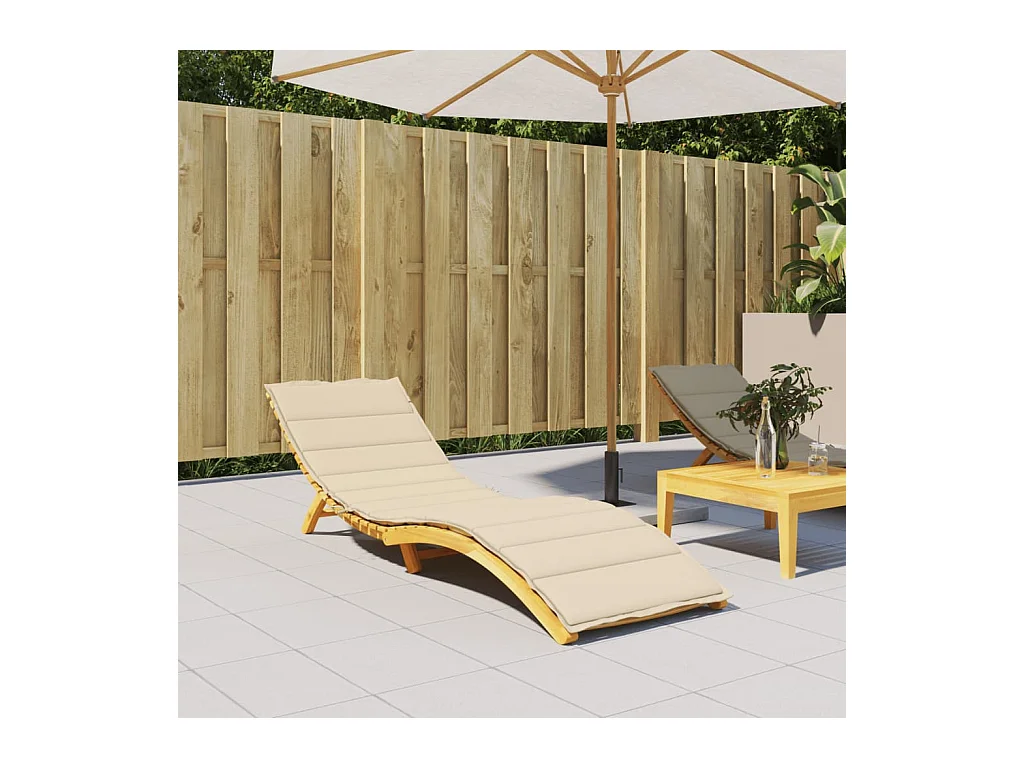 Coussin de chaise longue beige 200x70x3 cm tissu oxford FR984240