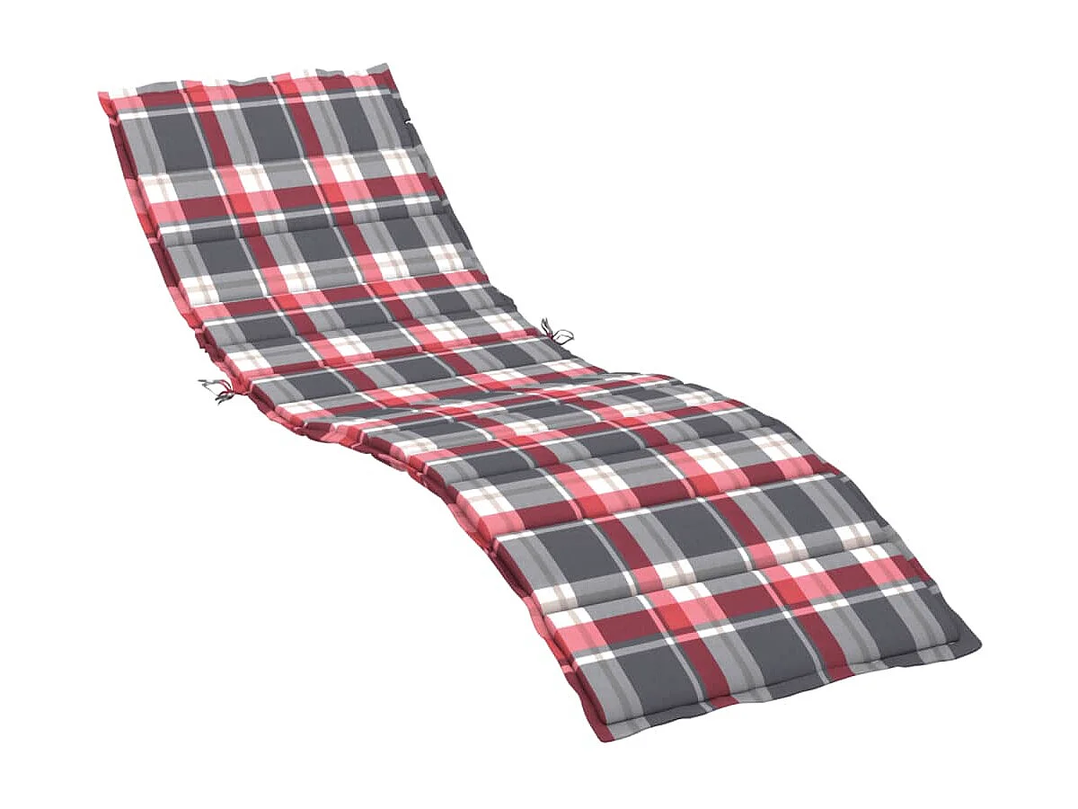 Almofadão p/ espreguiçadeira tecido oxford xadrez vermelho PT896318