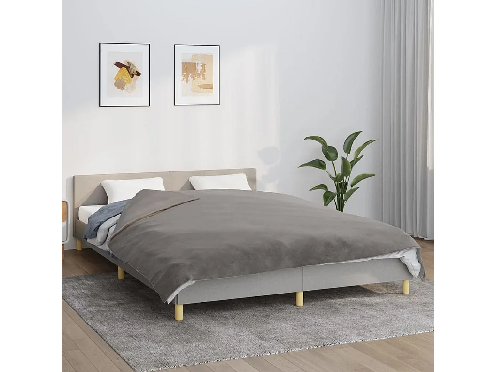 Couverture lestée avec housse Gris 200x220 cm 9 kg Tissu FR921596