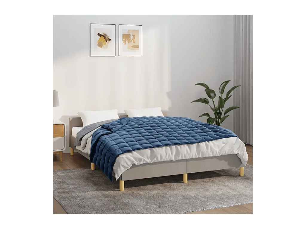 Couverture lestée Bleu 150x200 cm 7 kg Tissu FR452803