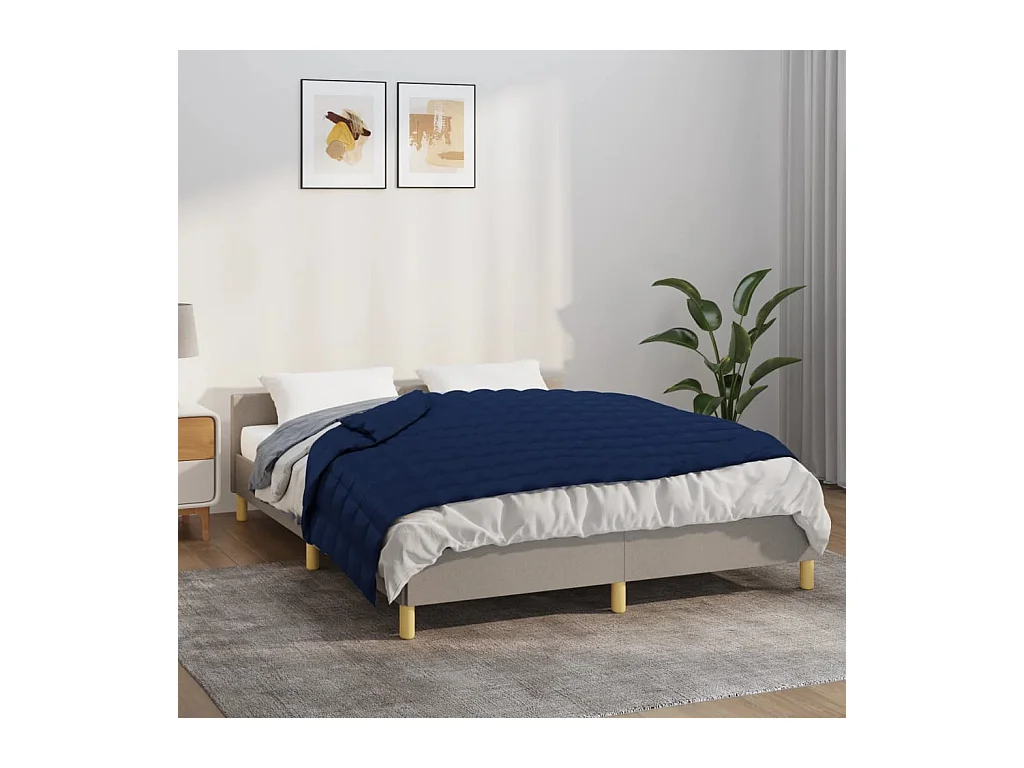 Couverture lestée Bleu 140x200 cm 10 kg Tissu FR514226