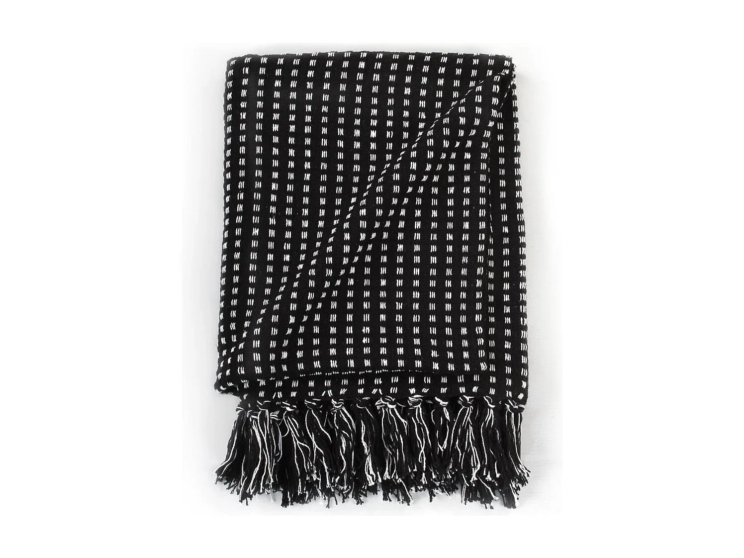 Couverture coton à carreaux 160x210 cm Noir FR804517