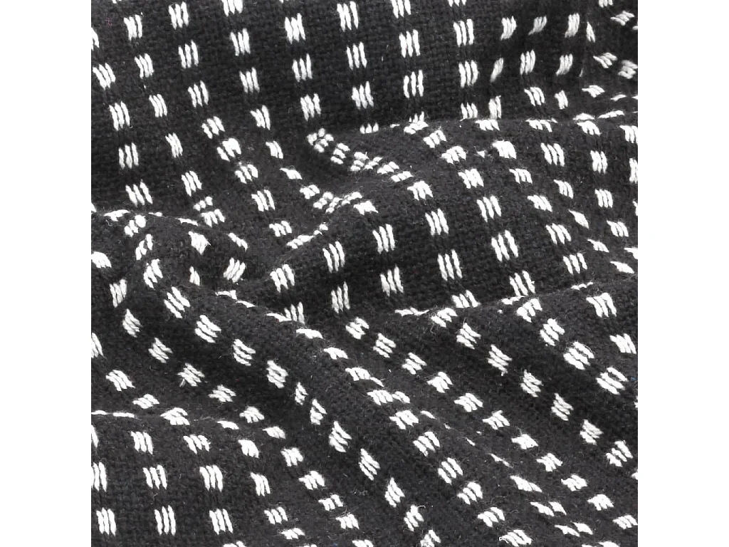 Couverture coton à carreaux 160x210 cm Noir FR804517