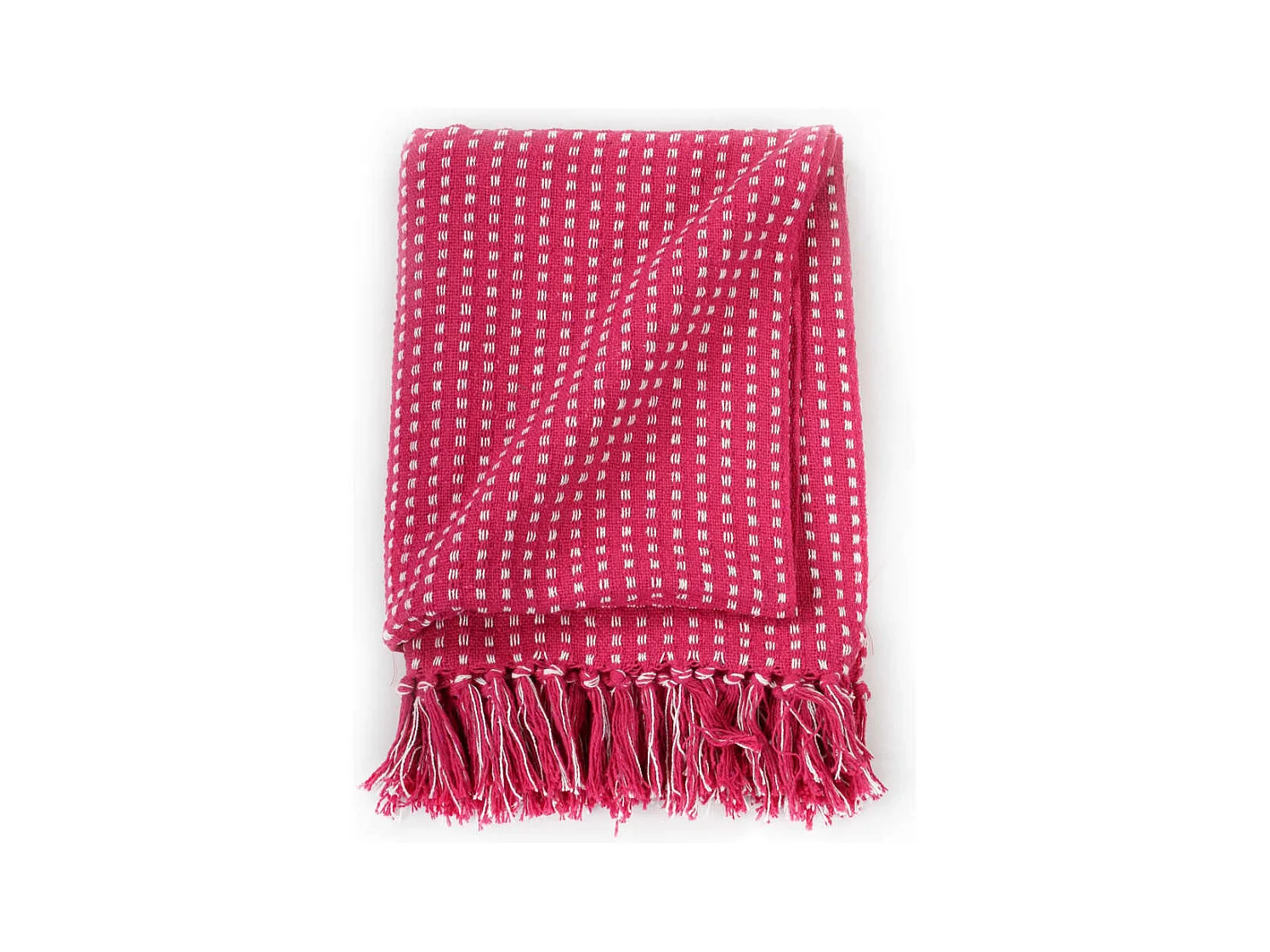 Couverture coton à carrés 125x150 cm Rose FR898980