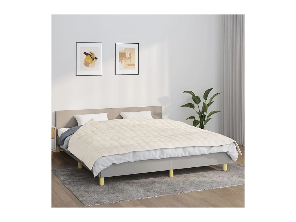 Couverture lestée Crème clair 155x220 cm 11 kg Tissu FR334070