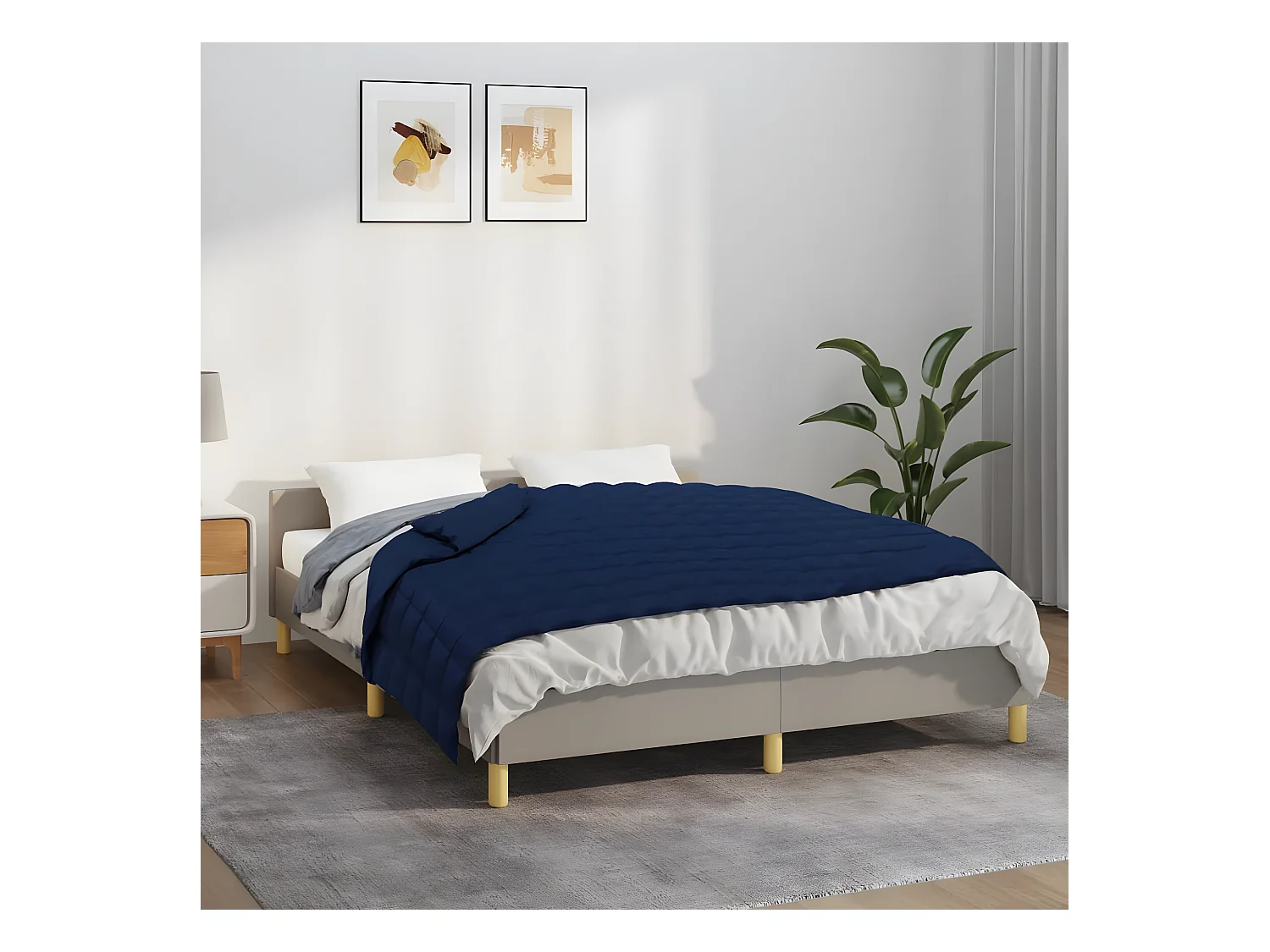 Couverture lestée Bleu 120x180 cm 9 kg Tissu FR587410