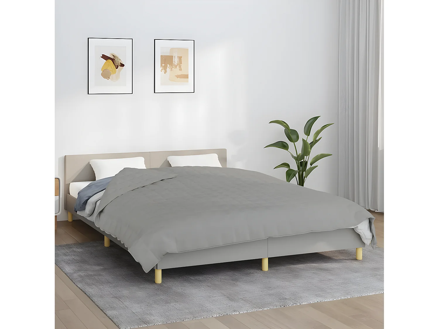 Couverture lestée Gris 200x220 cm 9 kg Tissu FR806620