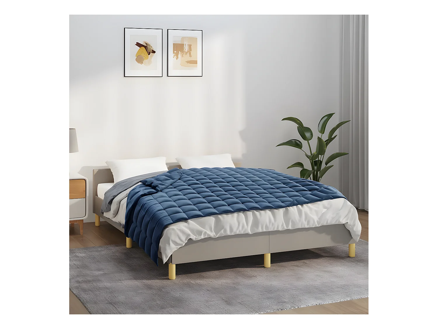 Couverture lestée Bleu 137x200 cm 6 kg Tissu FR695604