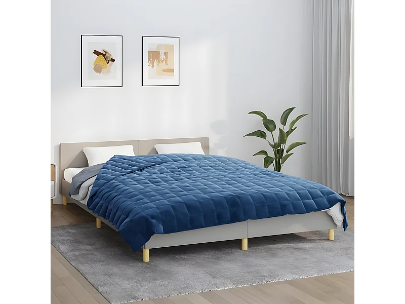 Couverture lestée Bleu 220x230 cm 11 kg Tissu FR611983