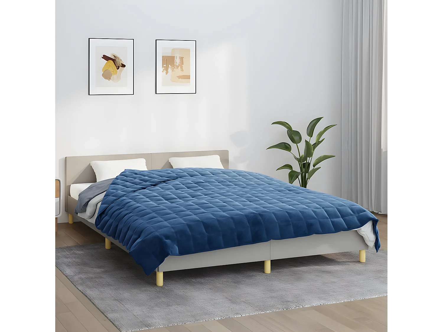 Couverture lestée Bleu 220x230 cm 11 kg Tissu FR611983