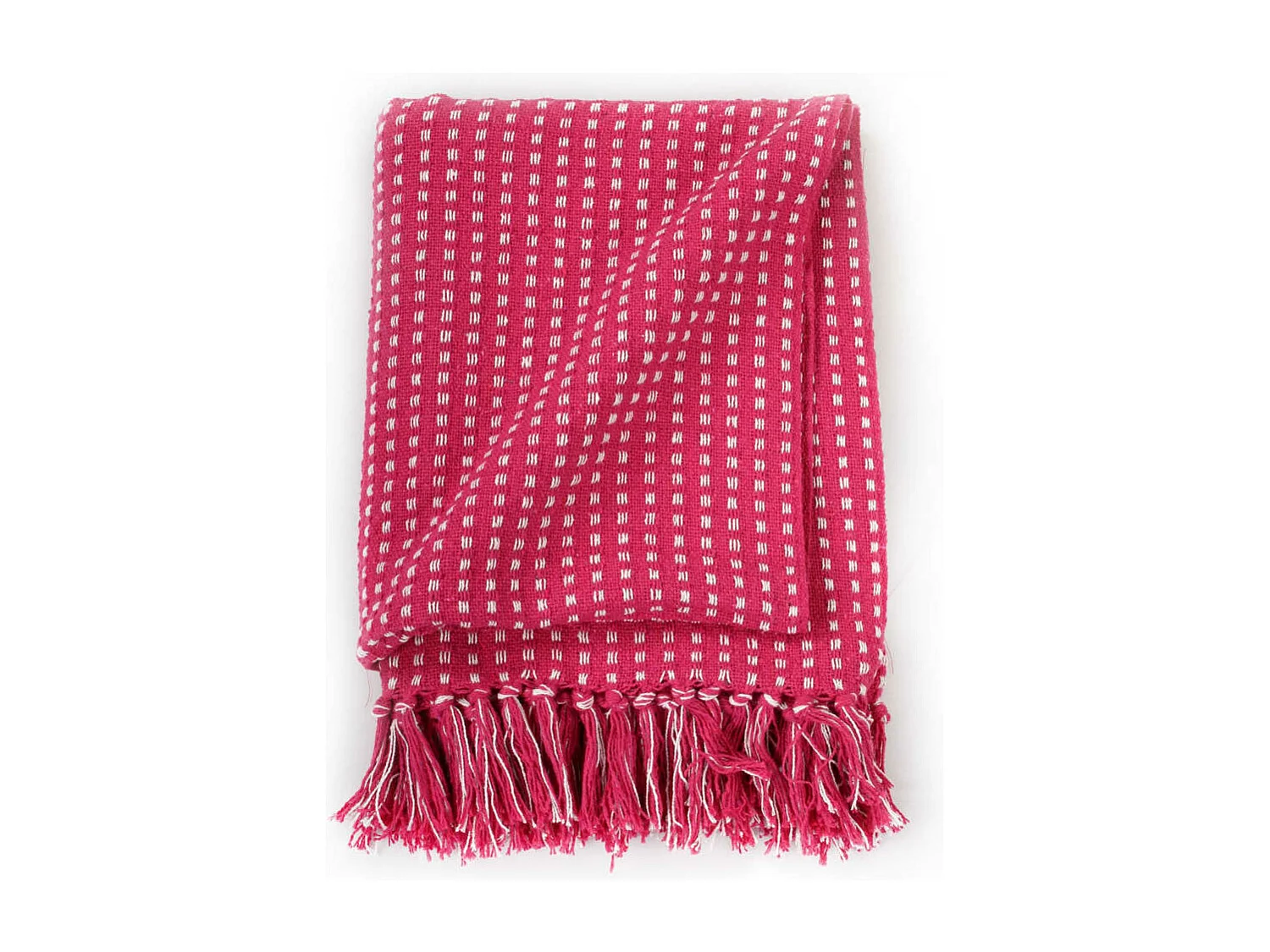 Couverture coton à carreaux 160x210 cm Rose FR217045