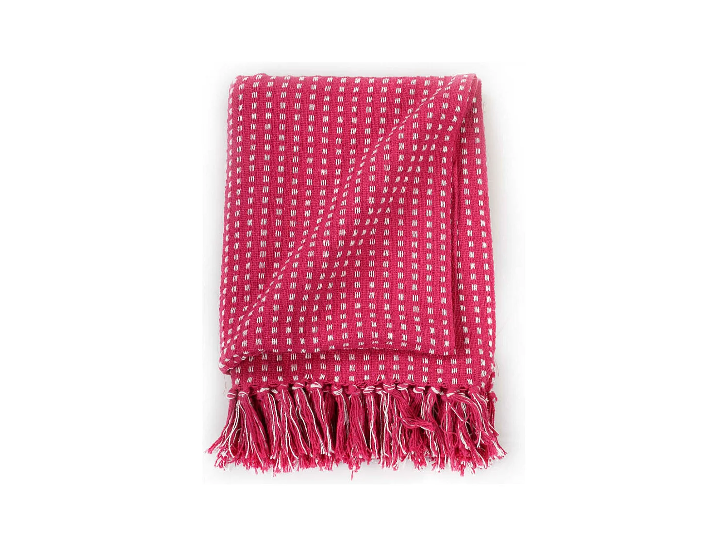 Couverture coton à carreaux 160x210 cm Rose FR217045
