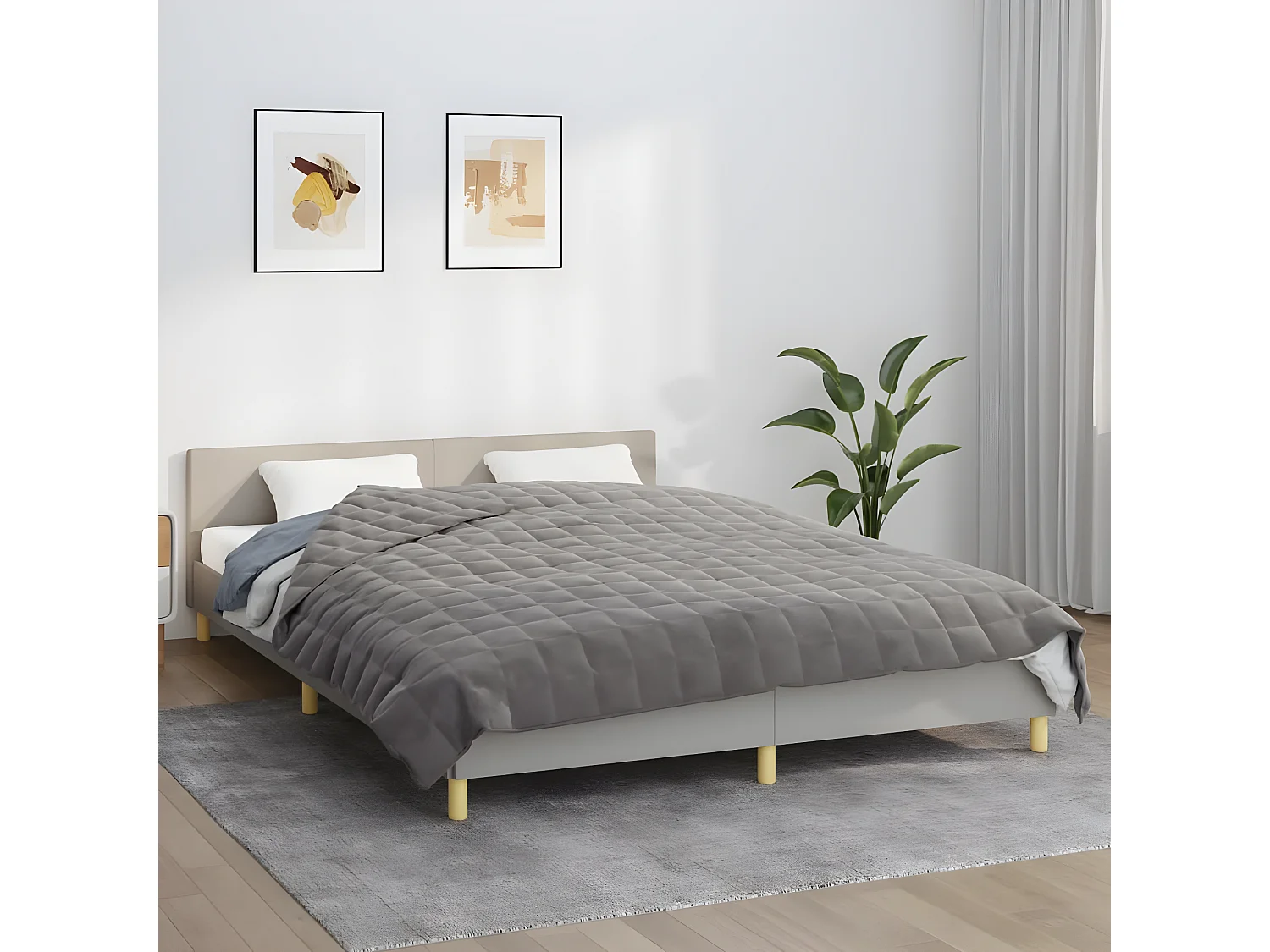 Couverture lestée Gris 200x230 cm 13 kg Tissu FR496725