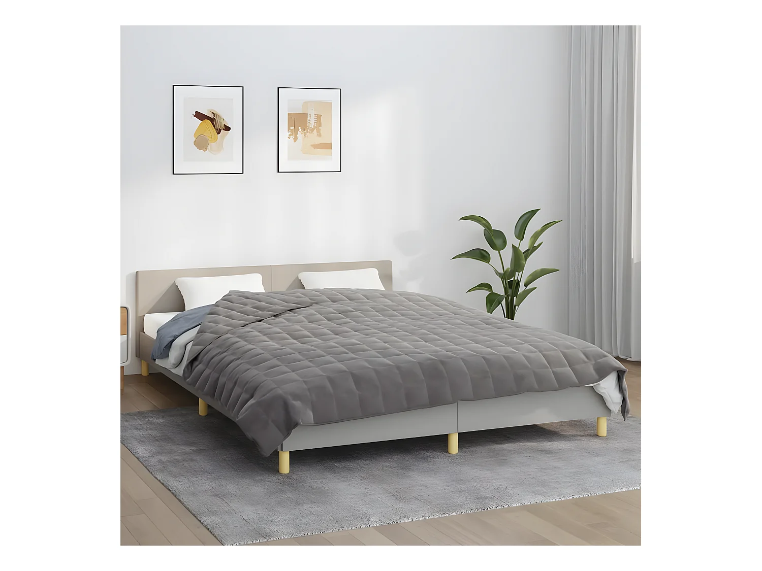 Couverture lestée Gris 200x200 cm 9 kg Tissu FR801159