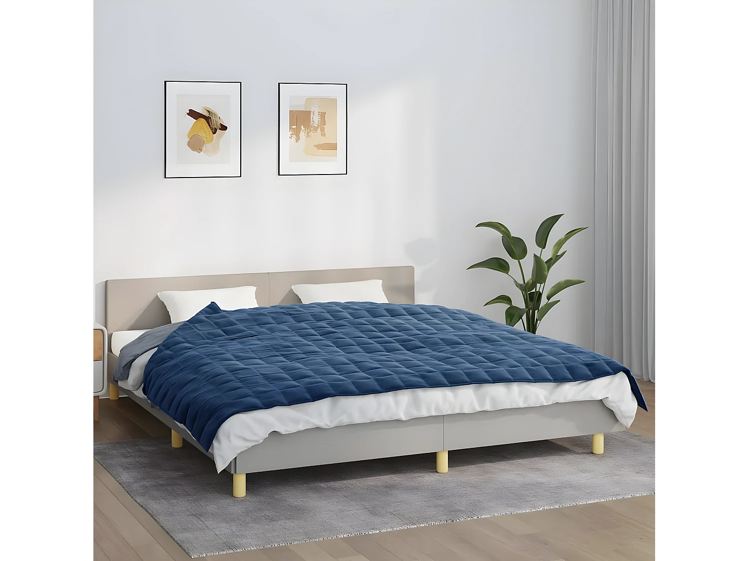 Couverture lestée Bleu 155x220 cm 7 kg Tissu FR898782