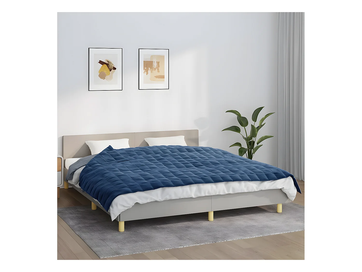 Couverture lestée Bleu 155x220 cm 7 kg Tissu FR898782