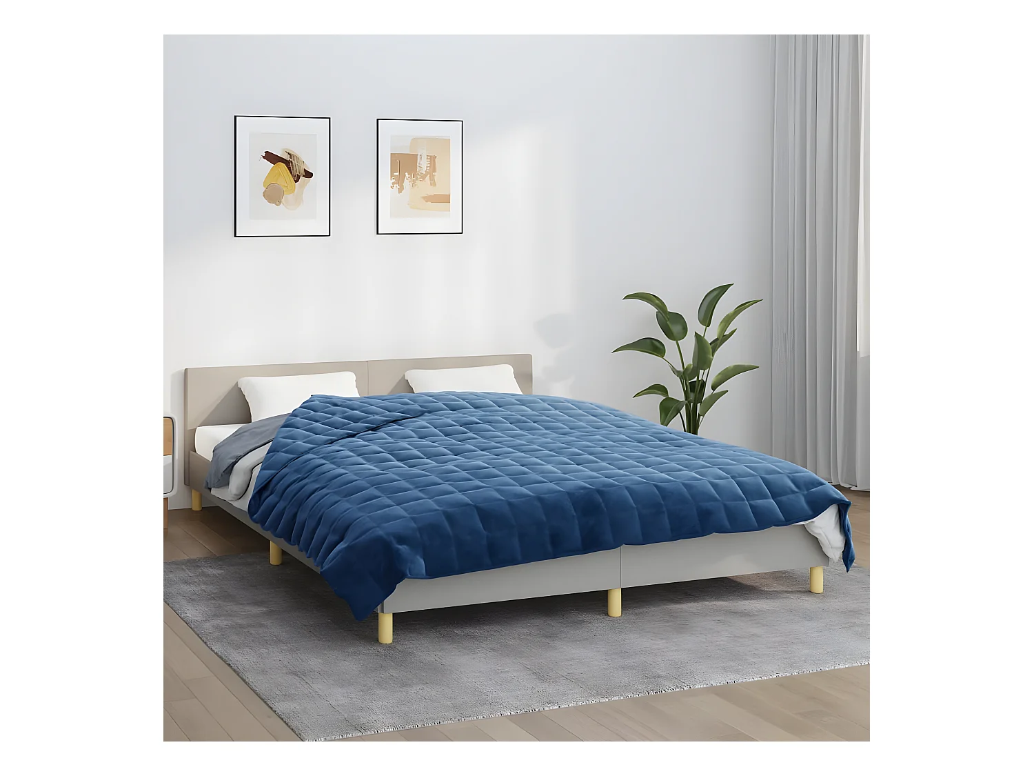 Couverture lestée Bleu 200x220 cm 13 kg Tissu FR617560