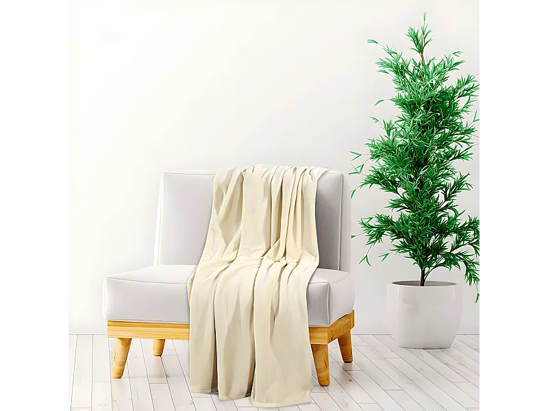 Couverture crème 130x170 cm polyester FR794751