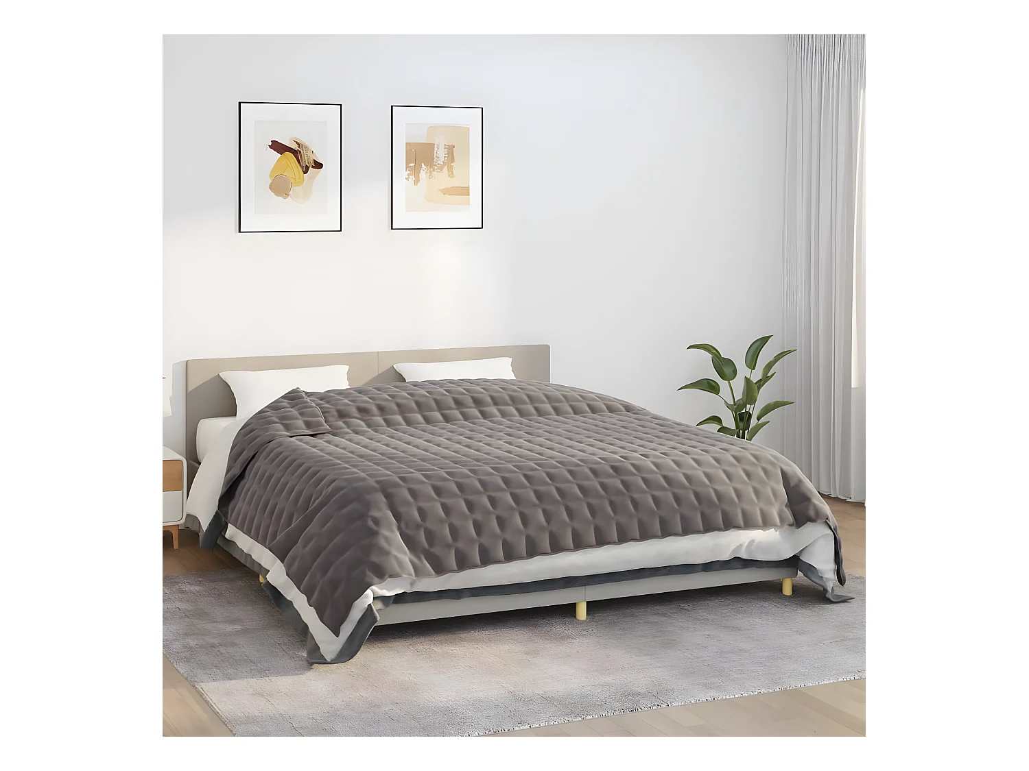 Couverture lestée Gris 220x260 cm 11 kg Tissu FR213493