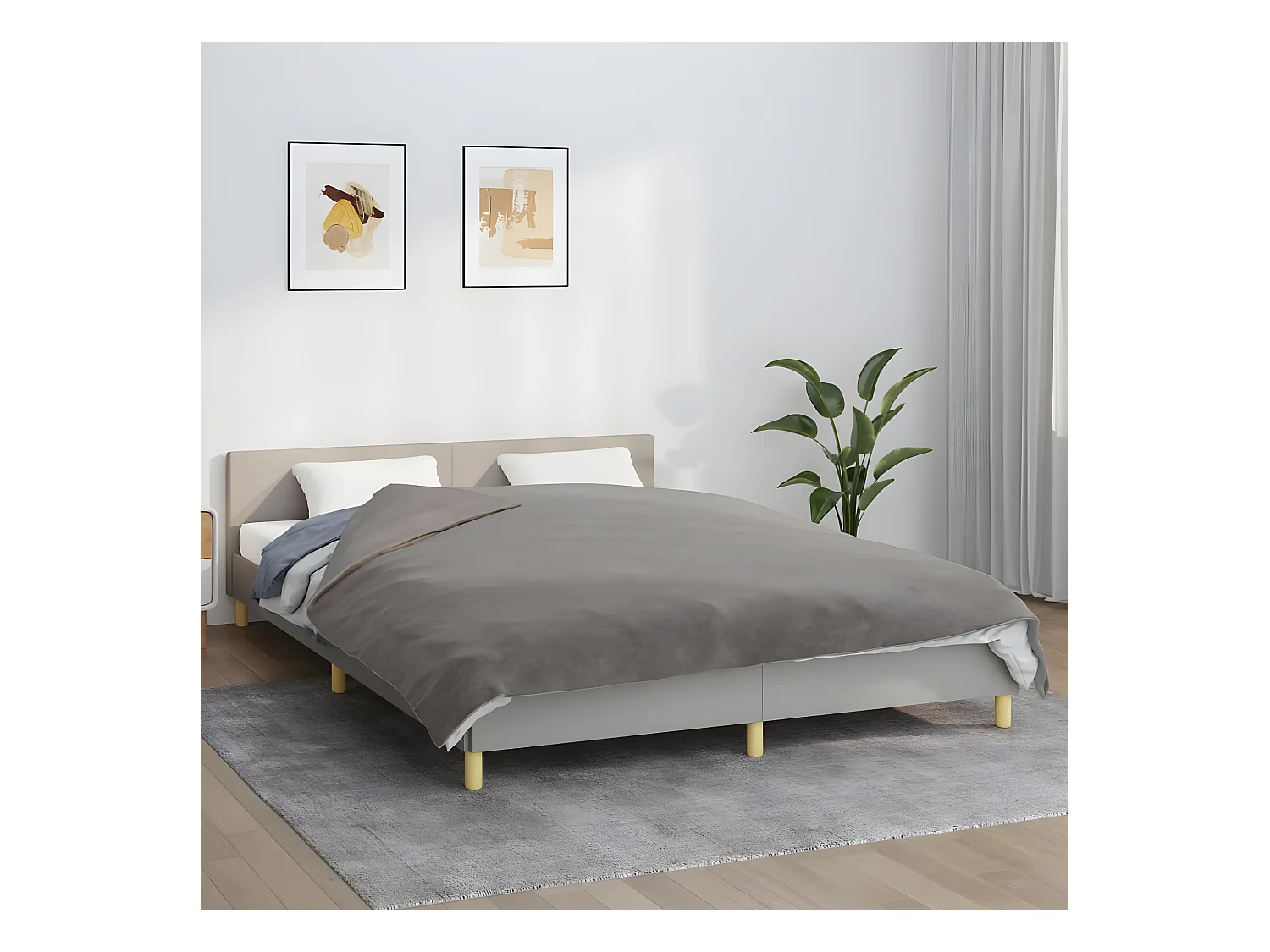 Couverture lestée avec housse Gris 200x225 cm 9 kg Tissu FR254861