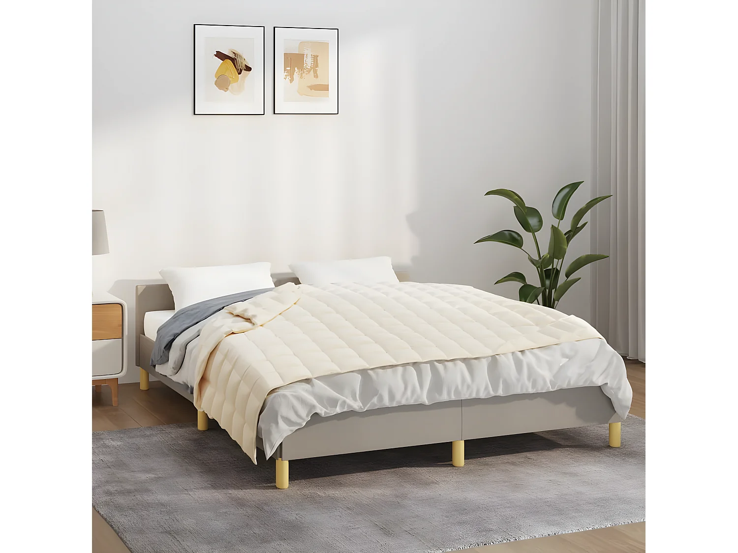 Couverture lestée Crème clair 140x200 cm 10 kg Tissu FR178983