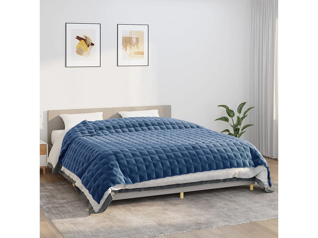 Couverture lestée Bleu 235x290 cm 15 kg Tissu FR128600